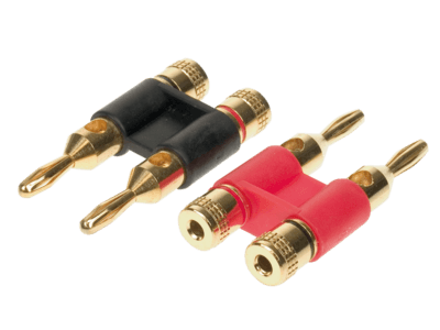 Bananenstecker doppelt rot oder schwarz - 4 bis 6mm²
