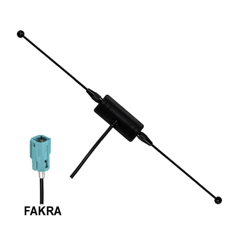AMPIRE DAB+/DVB-T2 Aktiv-Antenne mit 20dB Verstärkung, FAKRA