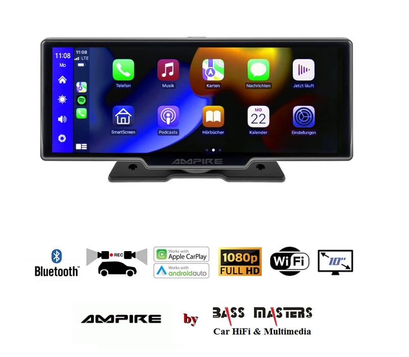 AMPIRE Smartphone-Monitor 25.4cm (10'') mit DC u. RFK