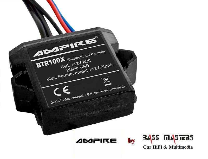 AMPIRE Premium Bluetooth Receiver, Cinch, 12 Volt, aptX