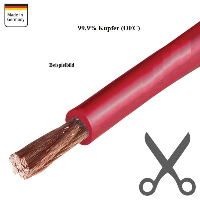 BASS MASTERS SPL Stromkabel rot 70mm², Kupfer
