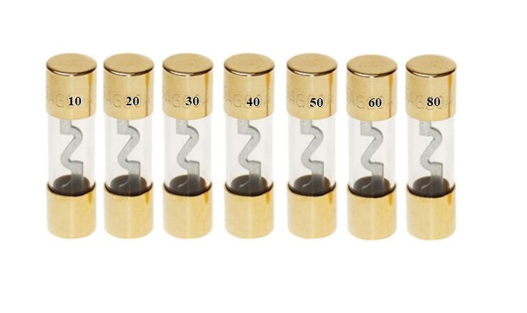 Sicherung AGU ( Glassicherung ) Gold 10 - 80 Ampere