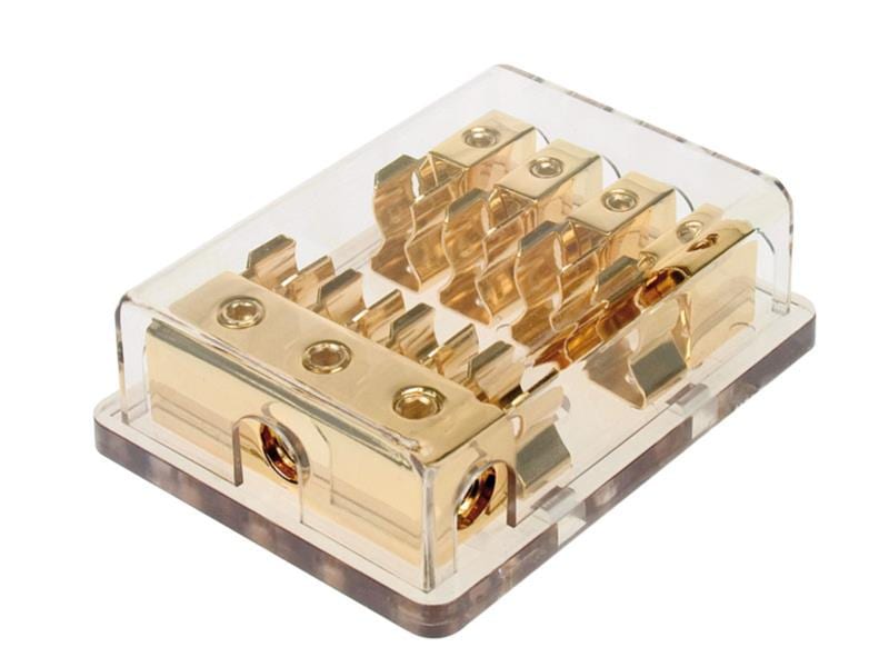 Sicherungsverteilerblock 4-Fach AGU Gold
